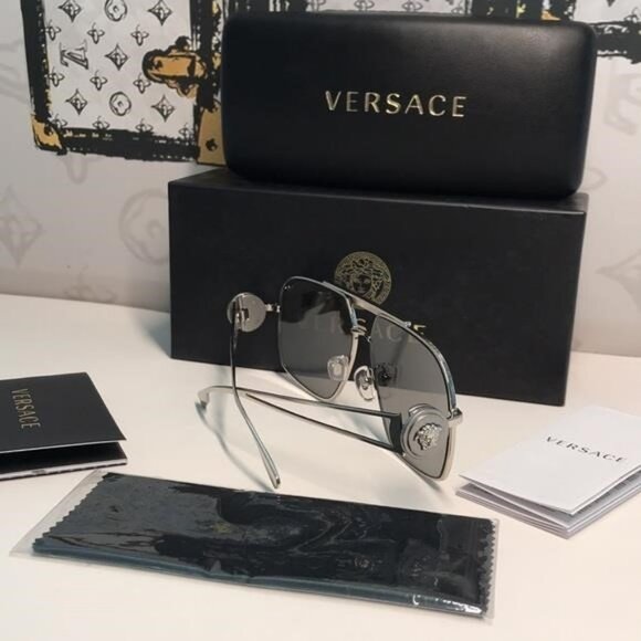 NEW AUTHENTIC Versace Silver Sunglasses VE2269 - Picture 5 of 14